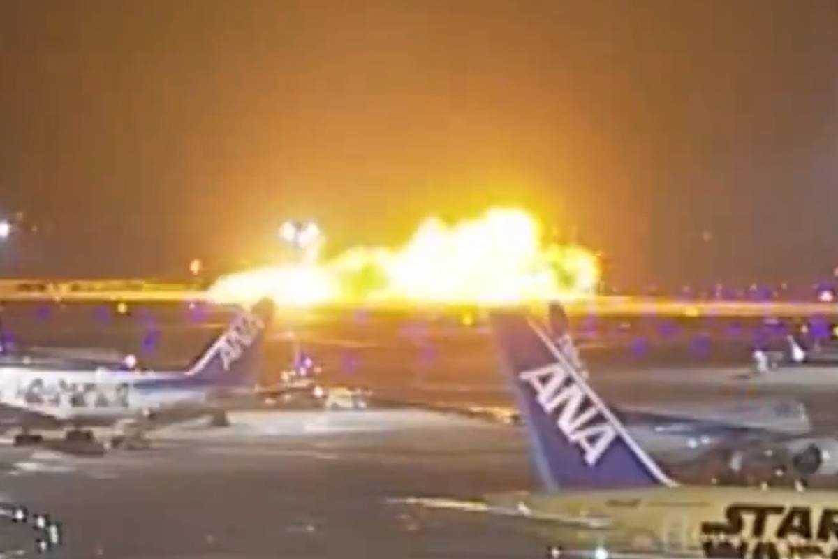 Accidente aéreo en el aeropuerto de Haneda: se incendia un Airbus A350 de Japan Airlines