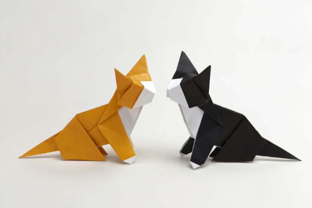 Cómo hacer un gato de origami