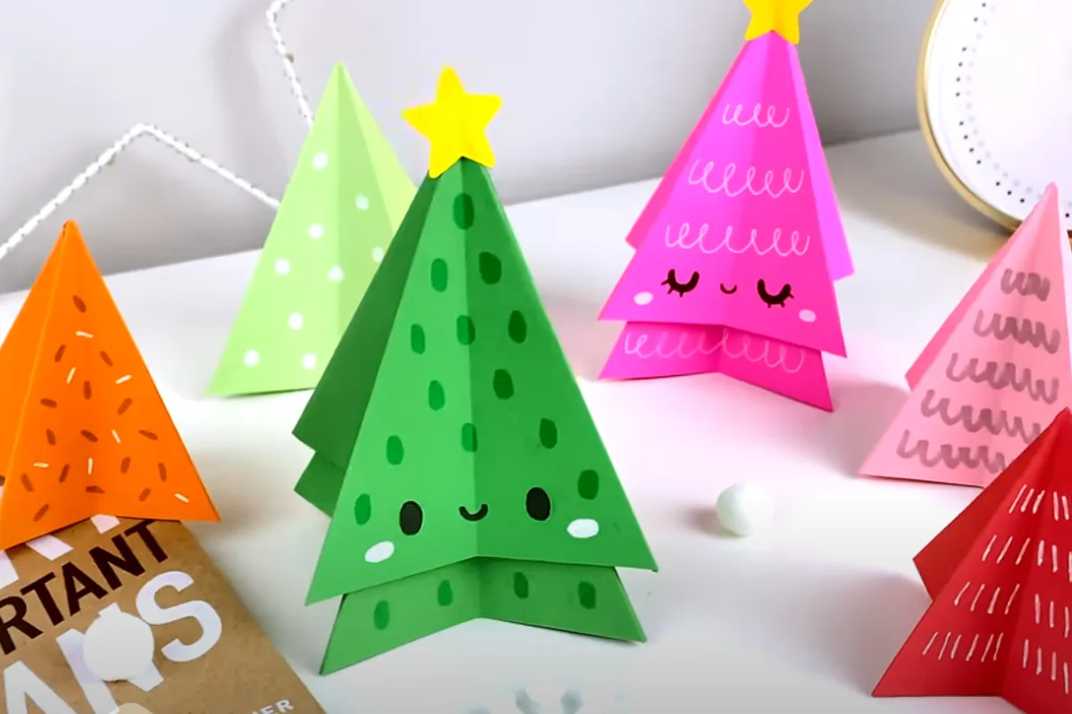 Origami de Navidad: cómo hacer un bonito árbol para decorar la mesa 1 origami navidad