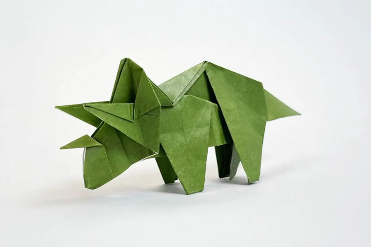 triceratops de origami